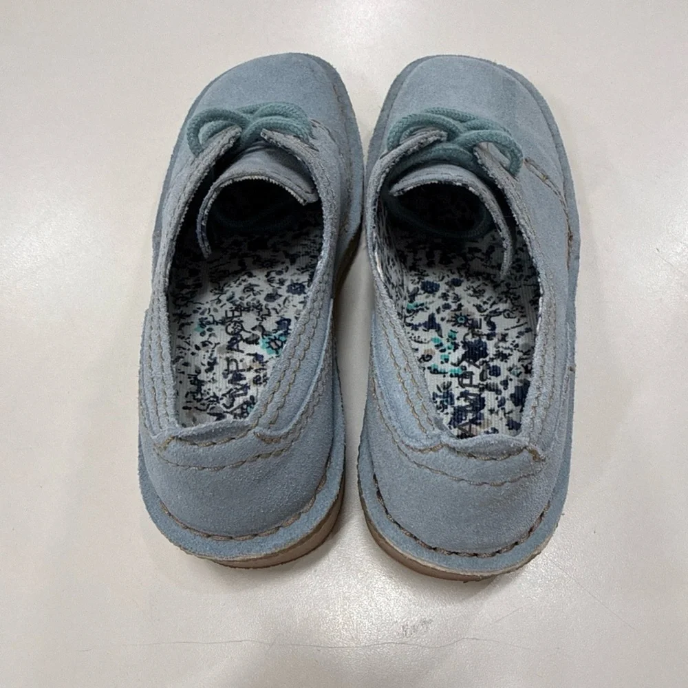 RAMPAGE Women Blue Suede Flat Casual Comfort Oxford Lace Up Shoes Size 6.5